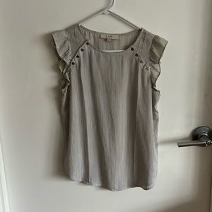 Flowy striped top from loft with flutter sleeves